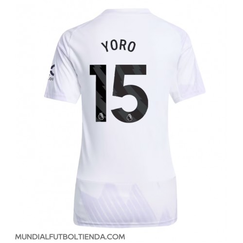 Camiseta Manchester United Leny Yoro #15 Segunda Equipación Replica 2025-26 para mujer mangas cortas